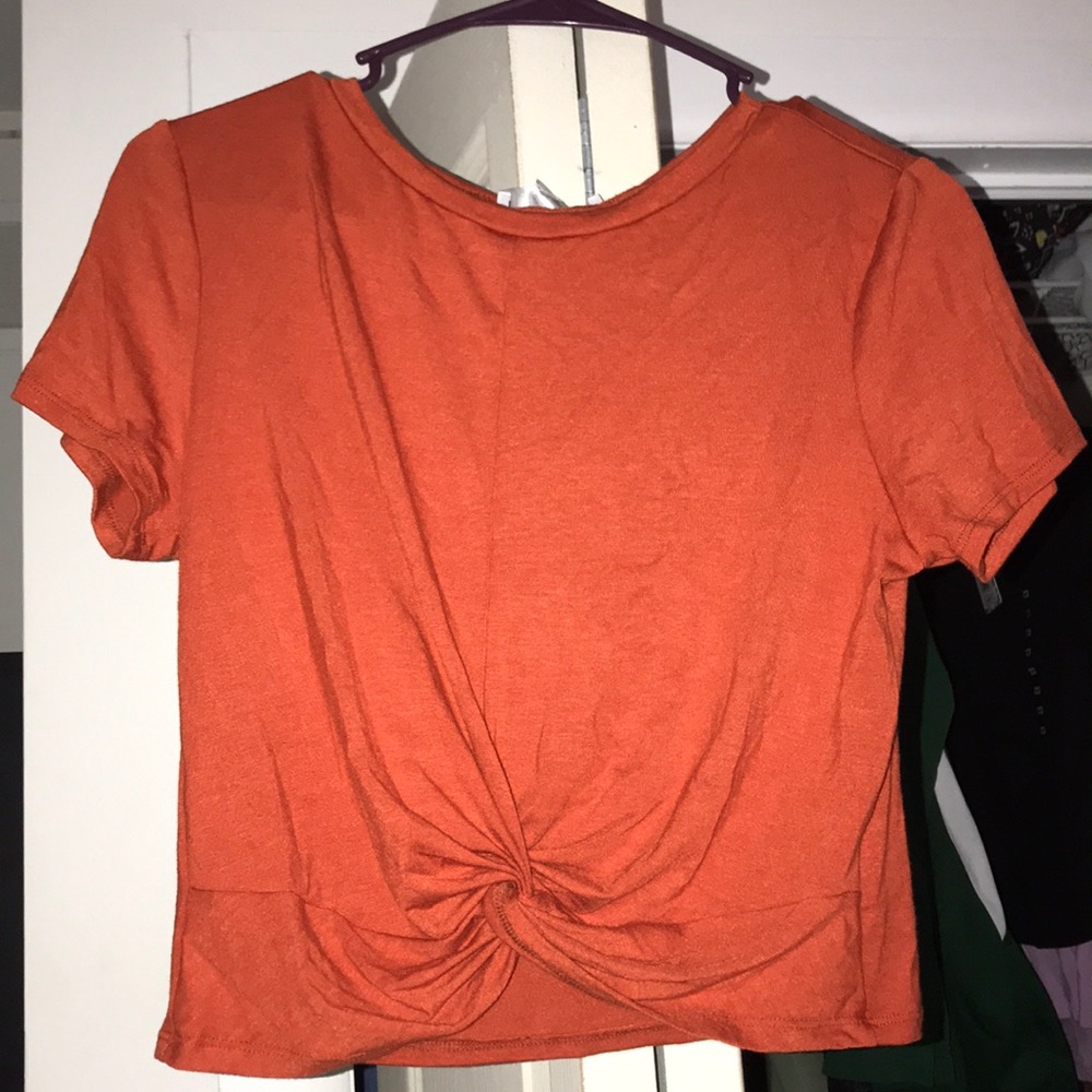 orange crop top